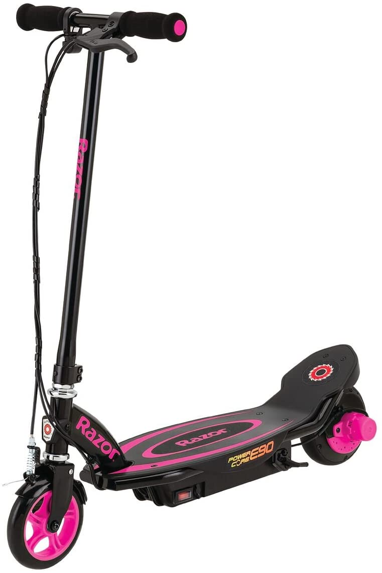 pink razor electric scooter with seat