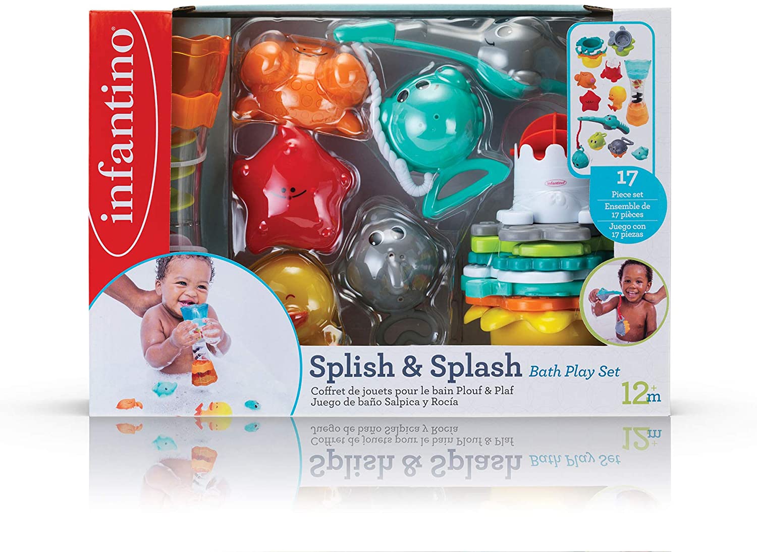 Infantino Splish & Splash 17 Piece Baby Bath Play Set Toys 4 You