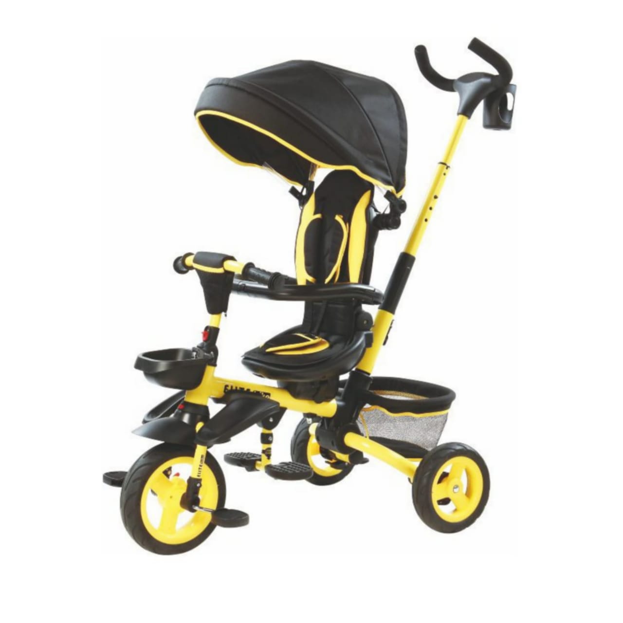 Tricycle For Toddler With Canopy and Basket LB385HC Yellow Toys